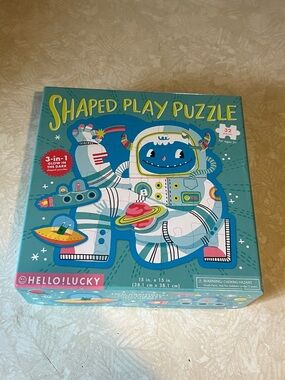 Hello!Lucky Blue Astronaut Shaped Kids Puzzle - Glow Elements New